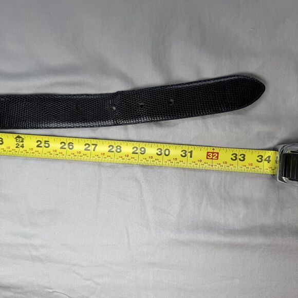 VINTAGE Alcott & Andrews Genuine Lizard Belt Women Size 70 / 28 Dark Blue ITALY - Picture 10 of 13